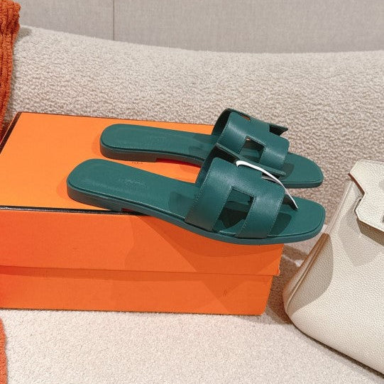 Claquettes Vert Bouteille