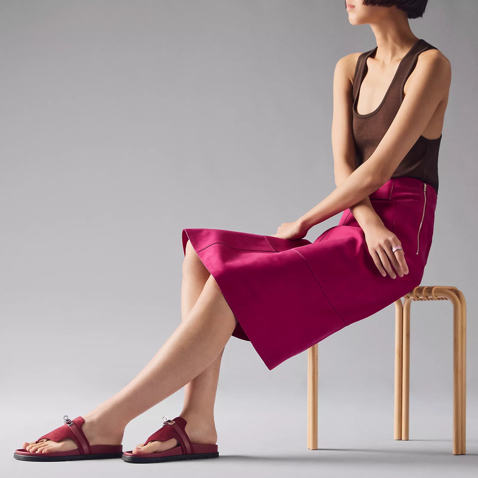 Sandale Empire Rose / Lie De Vin
